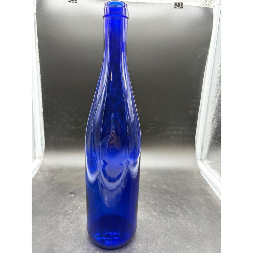 Vintage Cobalt Blue‎ Glass Wine Bottle 750ml Decorative Rhine Hock Style 13 Inch